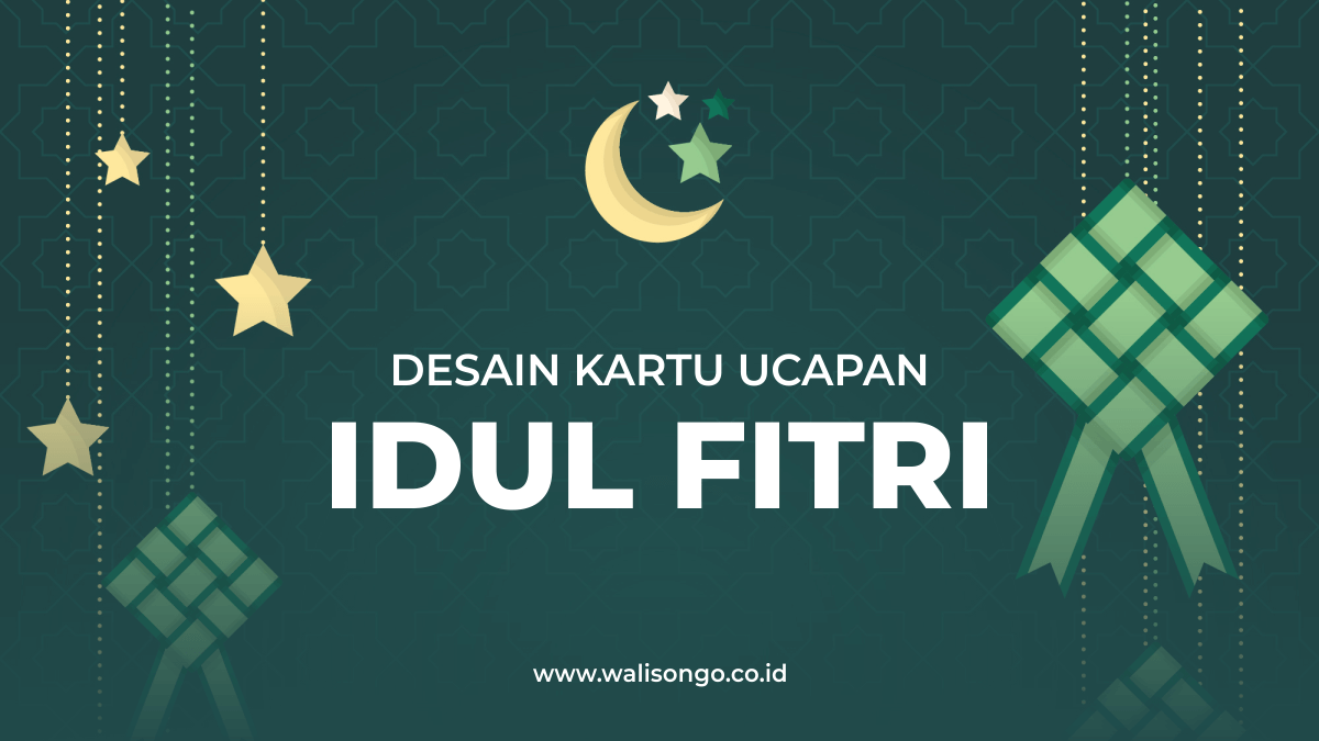 Kartu Ucapan Idul Fitri  1441 H Desain Background Elegan 