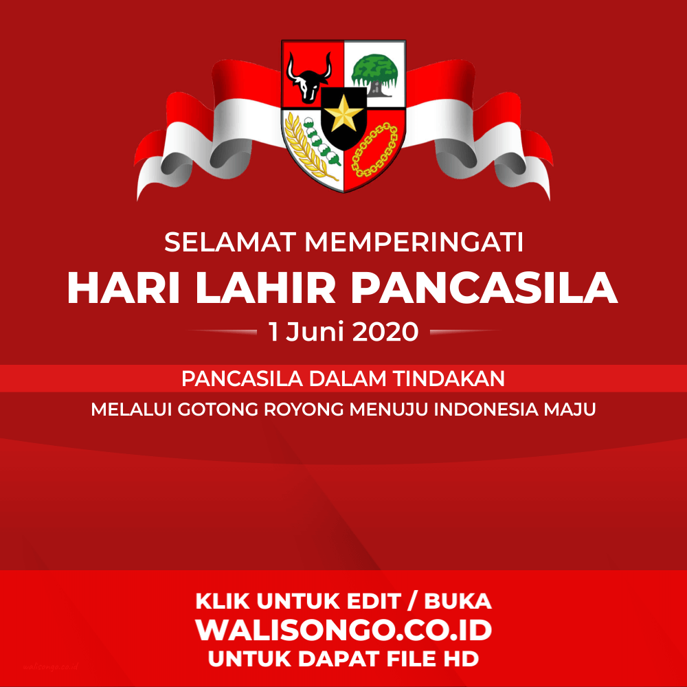 Poster Hari Lahir Pancasila, Background Ucapan Terbaru yang Keren!