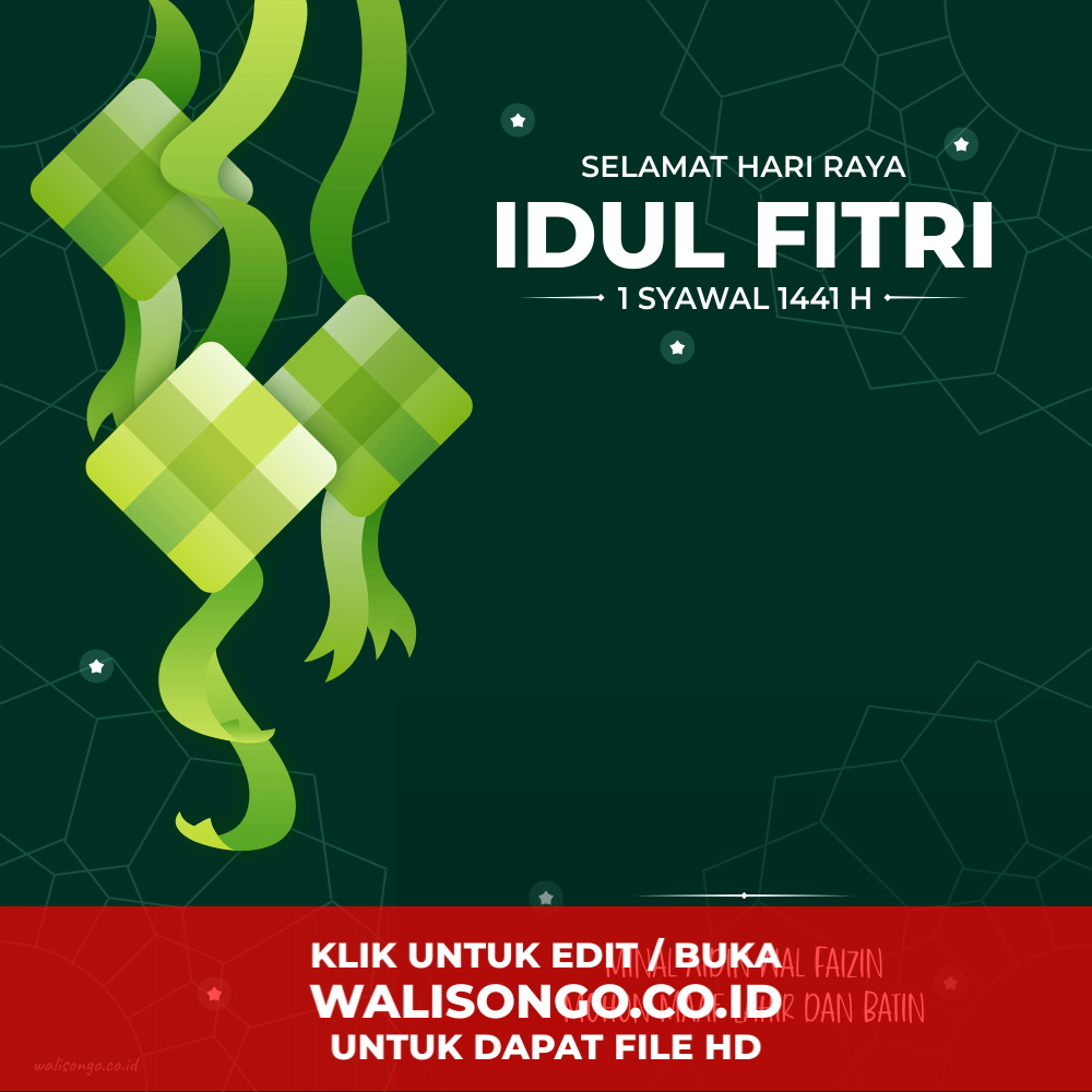  Kartu  Ucapan  Idul  Fitri  1441  H  Desain  Background Elegan 